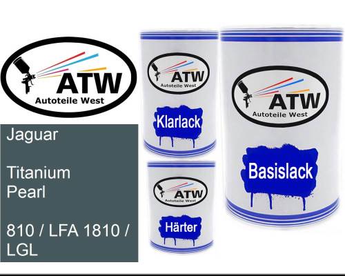 Jaguar, Titanium Pearl, 810 / LFA 1810 / LGL: 500ml Lackdose + 500ml Klarlack + 250ml Härter - Set, von ATW Autoteile West.